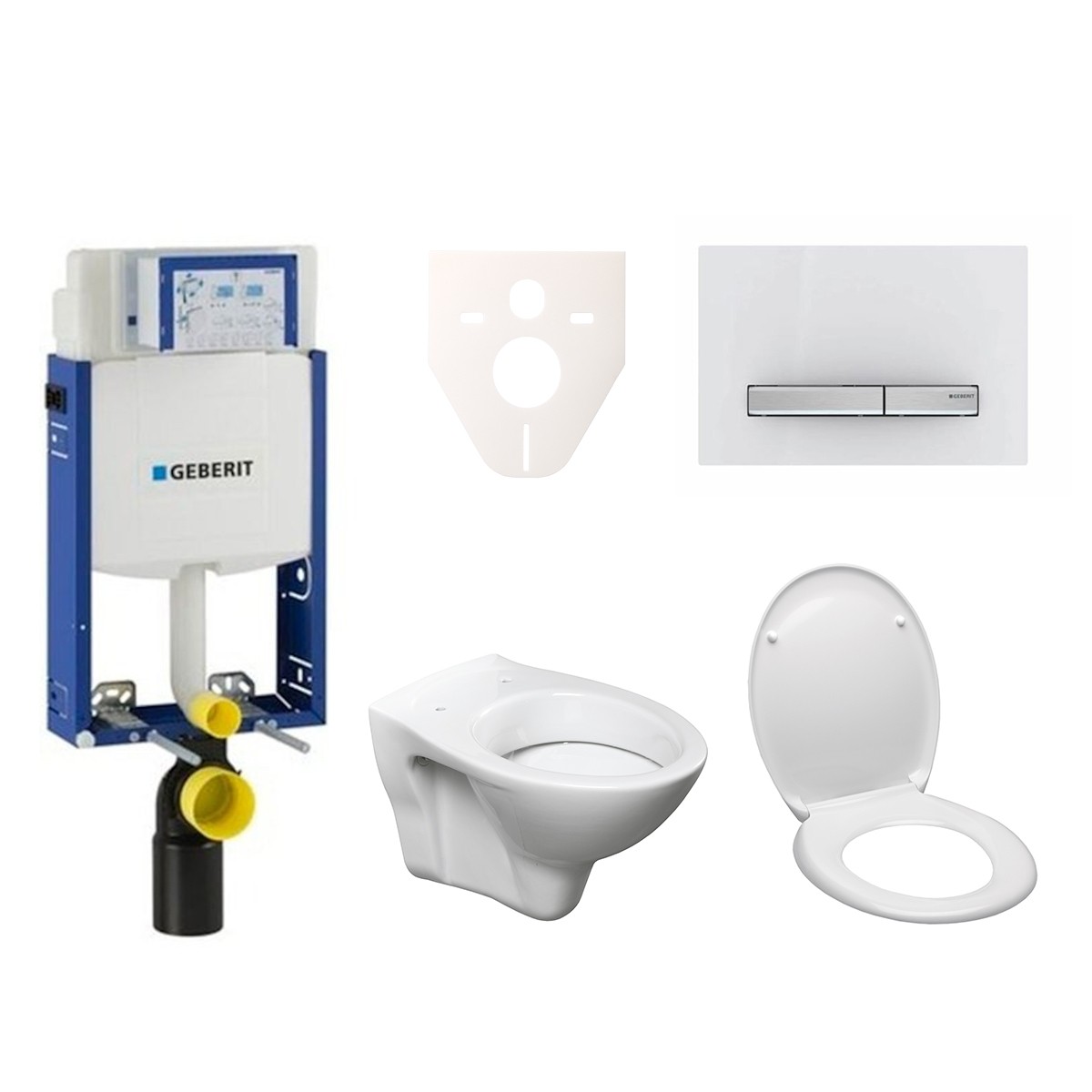 E-shop Cenově zvýhodněný závěsný WC set Geberit k zazdění + WC S-Line S-line Pro 110.302.00.5ND8