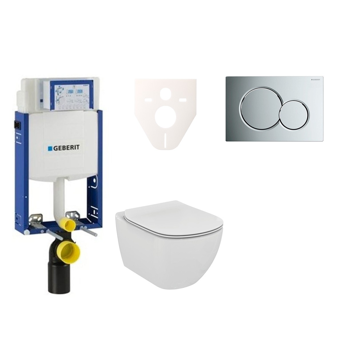 Cenově zvýhodněný závěsný WC set Geberit k zazdění + WC Ideal Standard Tesi 110.302.00.5NE2