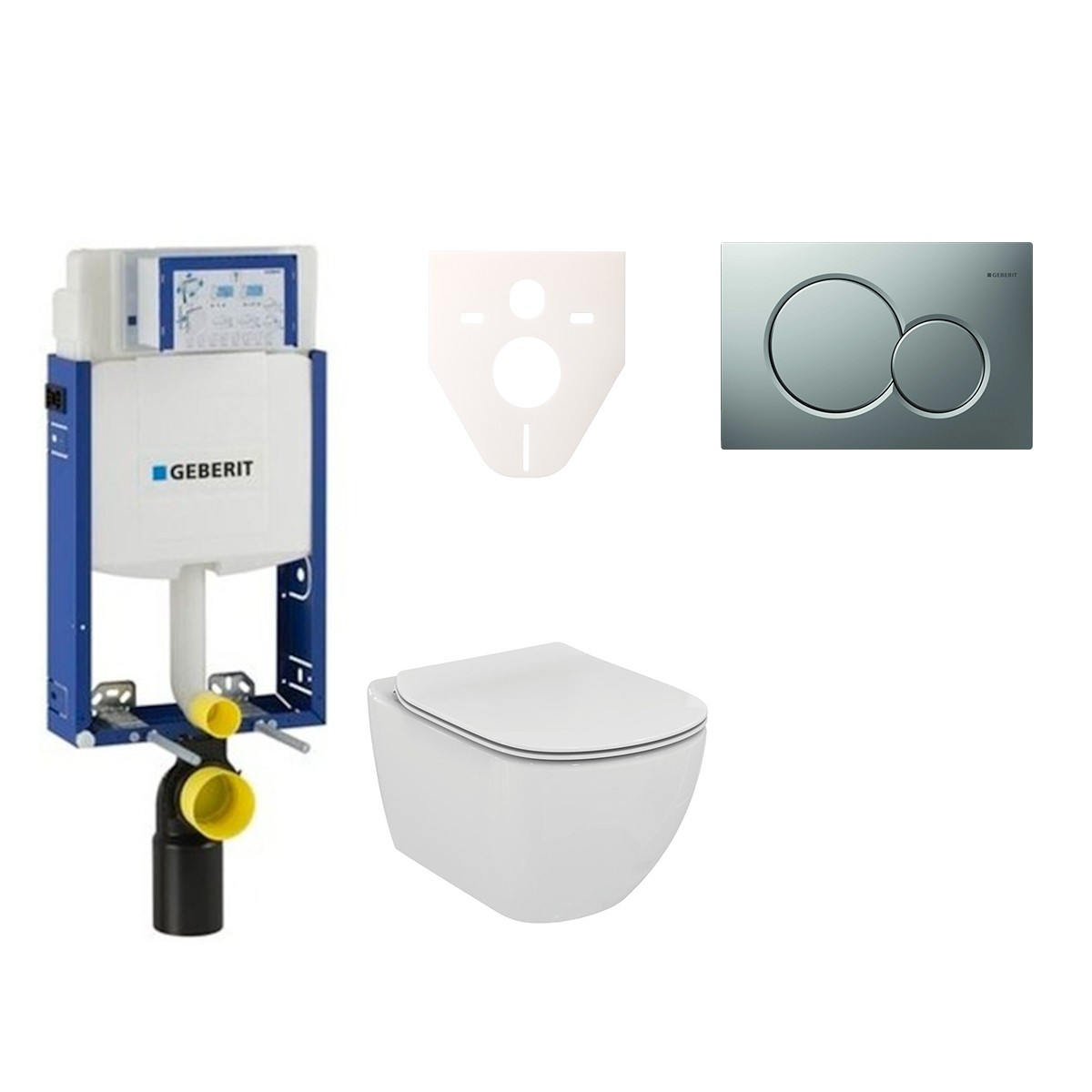 Cenově zvýhodněný závěsný WC set Geberit k zazdění + WC Ideal Standard Tesi 110.302.00.5NF3