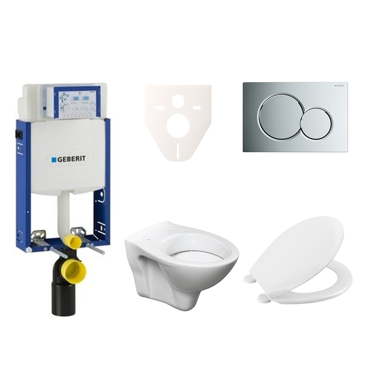 E-shop Cenově zvýhodněný závěsný WC set Geberit k zazdění + WC S-Line S-line Pro 110.302.00.5NR2