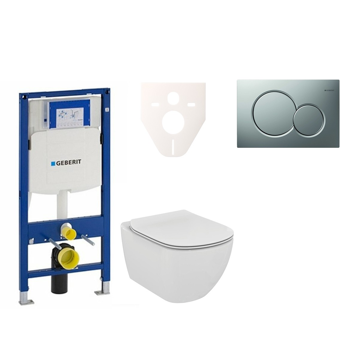 E-shop Cenově zvýhodněný závěsný WC set Geberit do lehkých stěn / předstěnová montáž+ WC Ideal Standard Tesi 111.300.00.5NE3