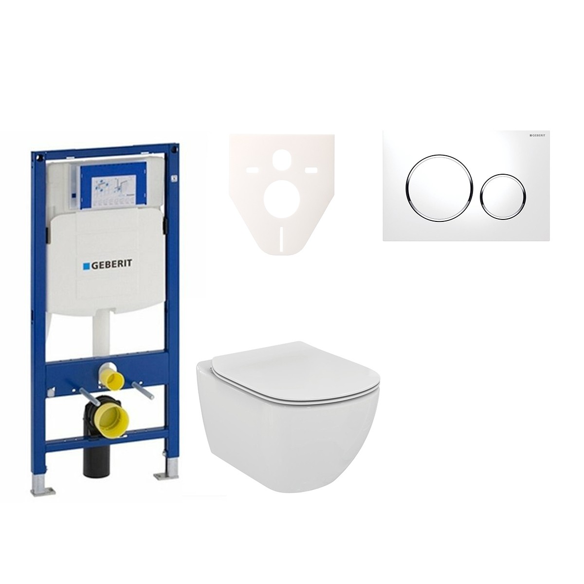 E-shop Cenově zvýhodněný závěsný WC set Geberit do lehkých stěn / předstěnová montáž+ WC Ideal Standard Tesi 111.300.00.5NE4