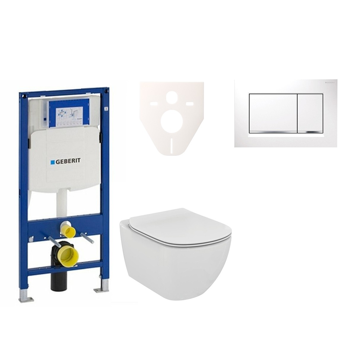 E-shop Cenově zvýhodněný závěsný WC set Geberit do lehkých stěn / předstěnová montáž+ WC Ideal Standard Tesi 111.300.00.5NE5