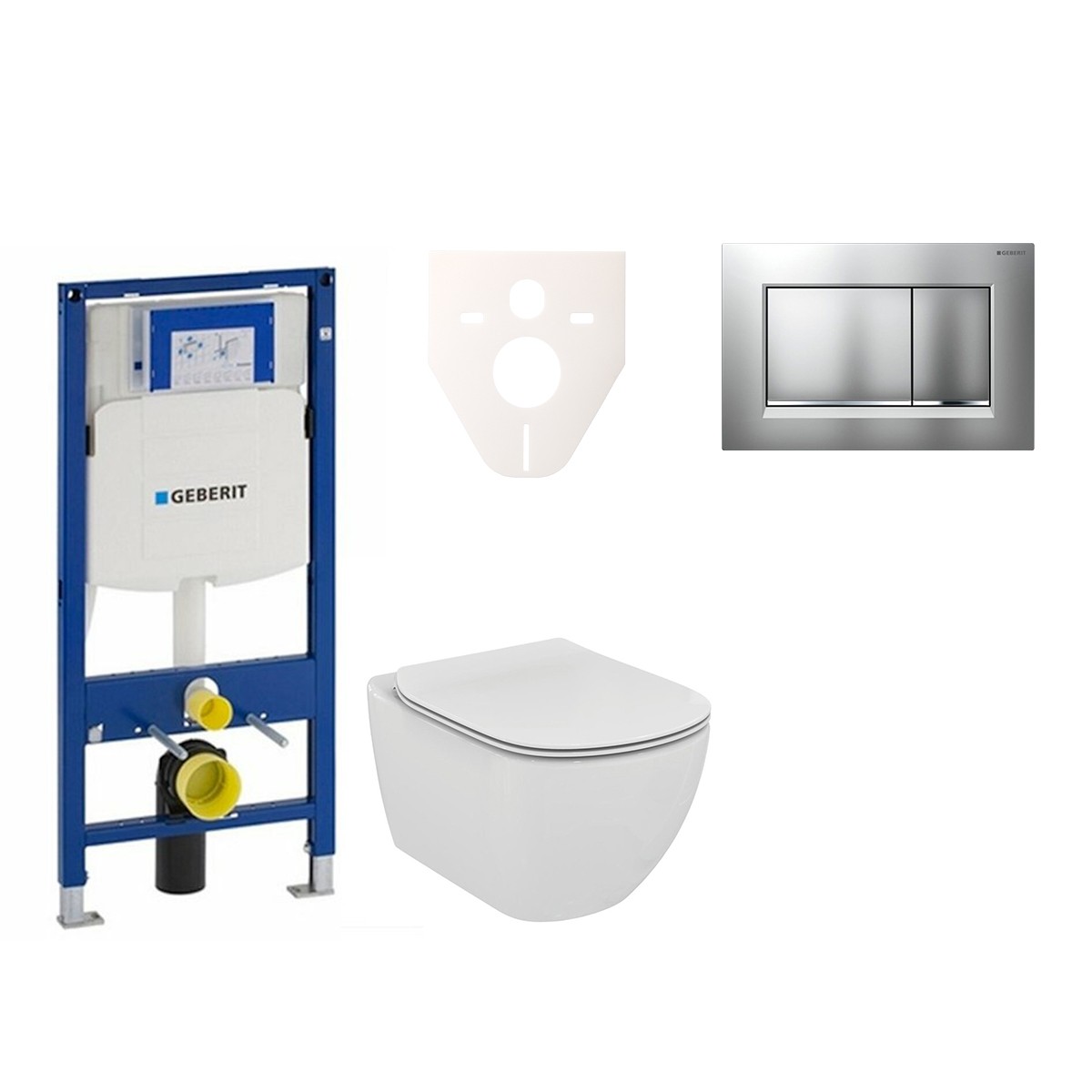 E-shop Cenově zvýhodněný závěsný WC set Geberit do lehkých stěn / předstěnová montáž+ WC Ideal Standard Tesi 111.300.00.5NE7