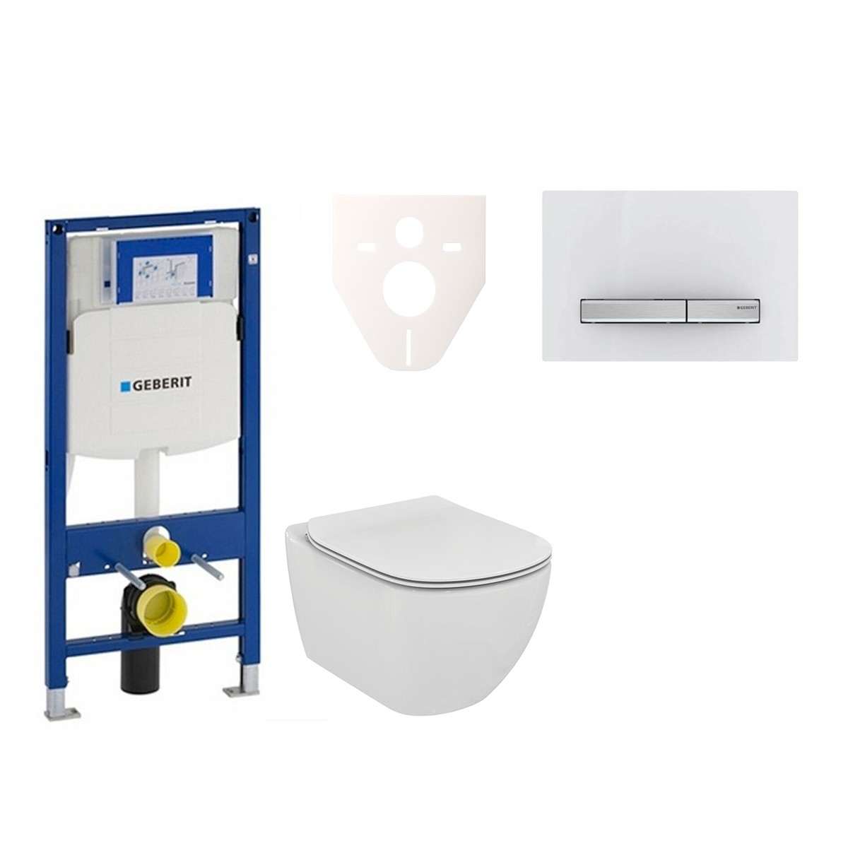 E-shop Cenově zvýhodněný závěsný WC set Geberit do lehkých stěn / předstěnová montáž+ WC Ideal Standard Tesi 111.300.00.5NE8