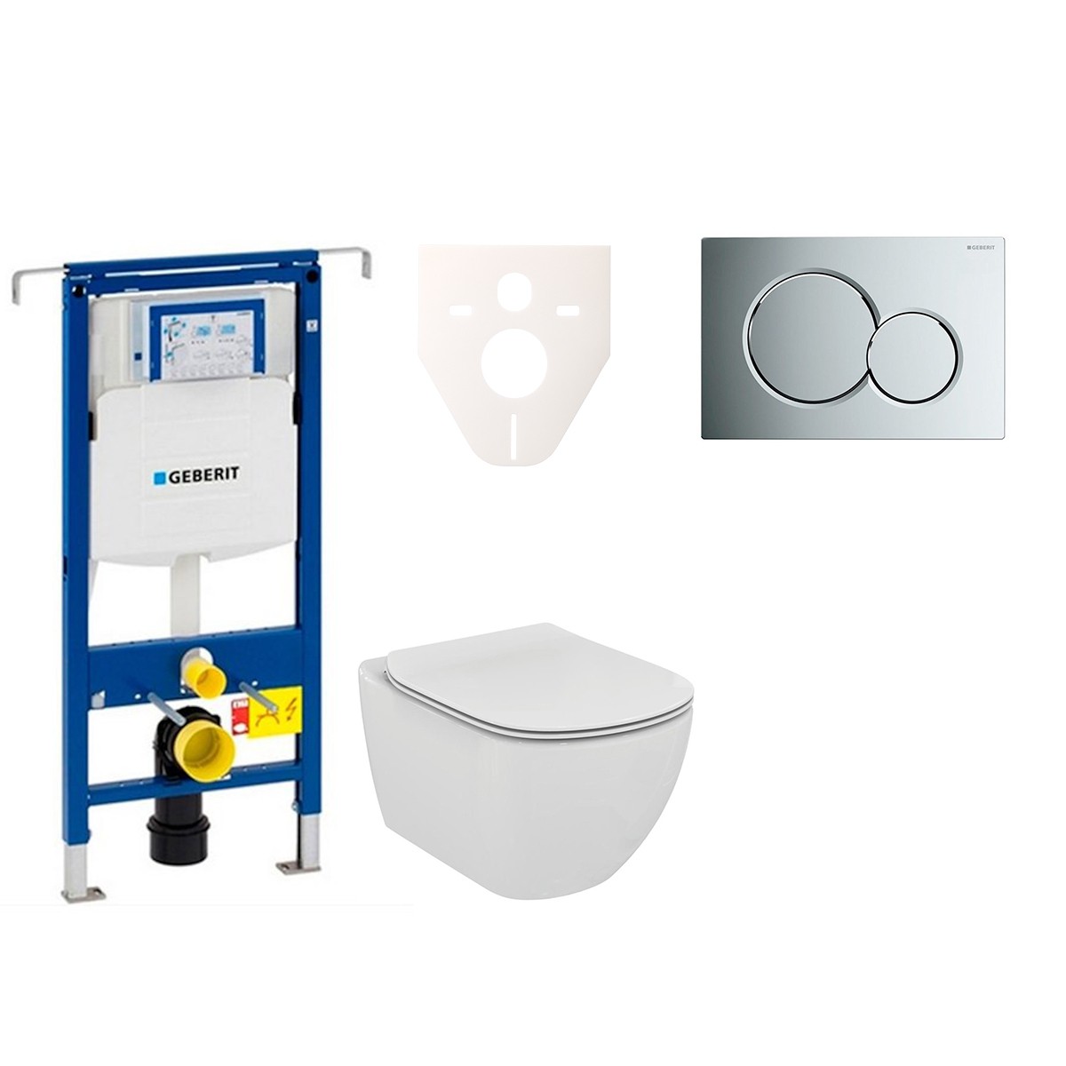 E-shop Cenově zvýhodněný závěsný WC set Geberit do lehkých stěn / předstěnová montáž+ WC Ideal Standard Tesi 111.355.00.5NE2