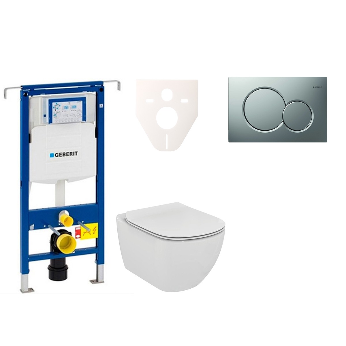 E-shop Cenově zvýhodněný závěsný WC set Geberit do lehkých stěn / předstěnová montáž+ WC Ideal Standard Tesi 111.355.00.5NE3