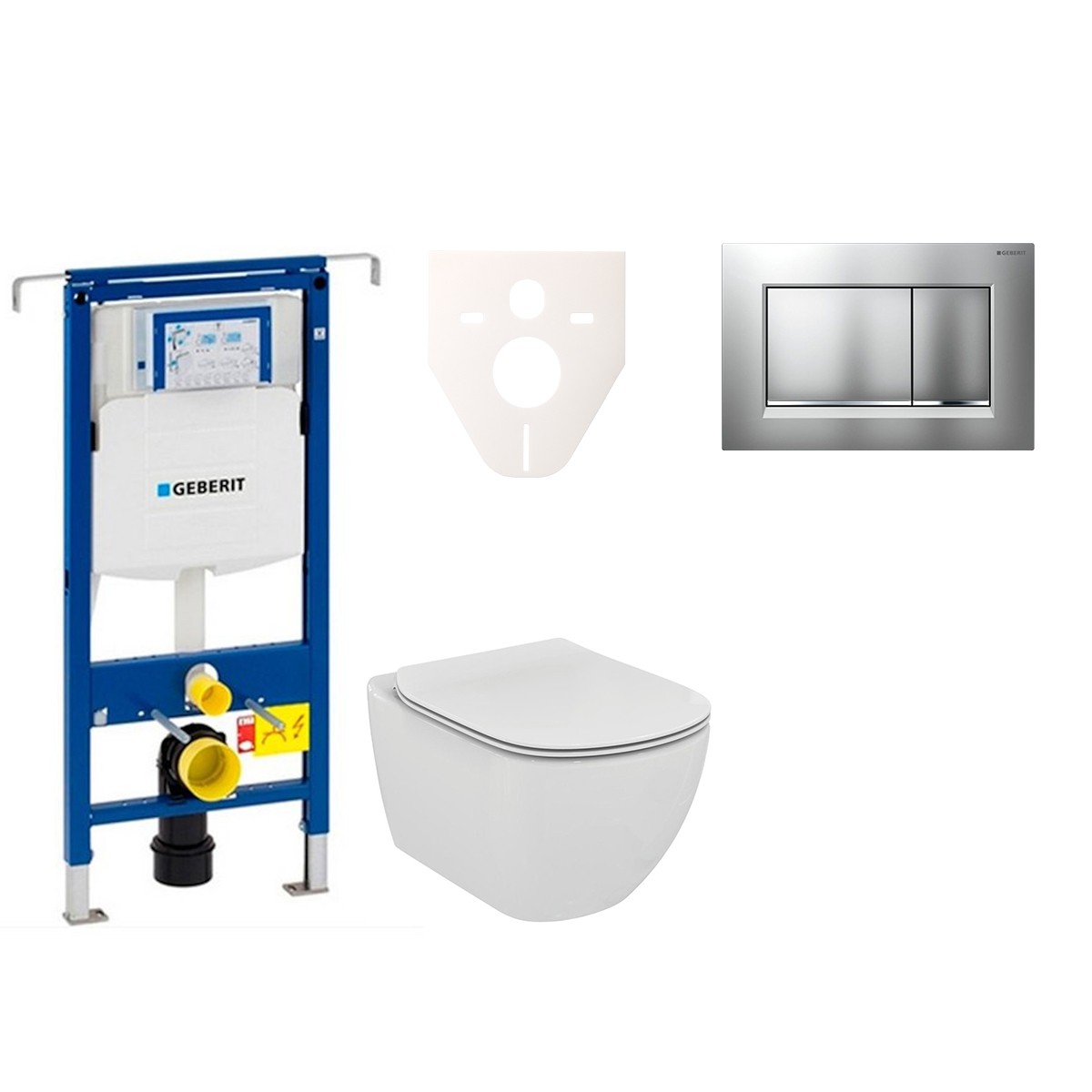 E-shop Cenově zvýhodněný závěsný WC set Geberit do lehkých stěn / předstěnová montáž+ WC Ideal Standard Tesi 111.355.00.5NE7