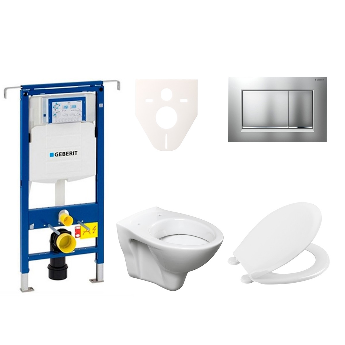 Cenově zvýhodněný závěsný WC set Geberit do lehkých stěn / předstěnová montáž+ WC S-Line S-line Pro 111.355.00.5NR7