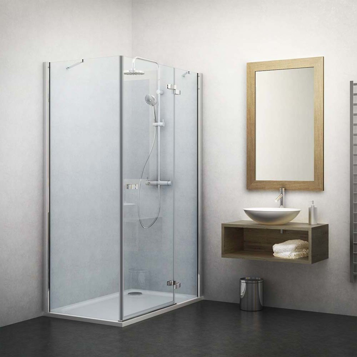 E-shop Boční zástěna ke sprchovým dveřím 100 cm Roth Elegant Line 133-100000P-00-02