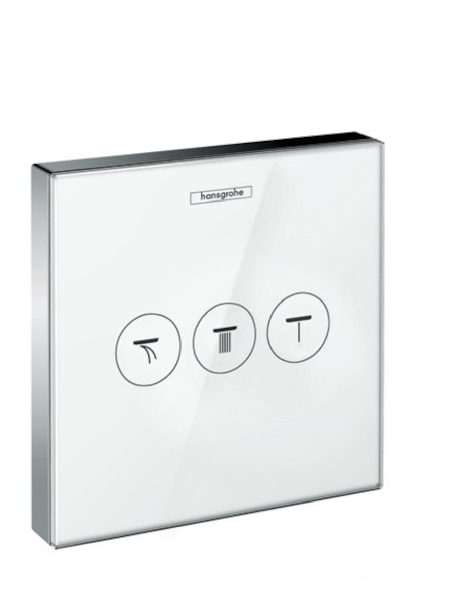 Ventil Hansgrohe Showerselect Glass bez podomítkového tělesa bílá/chrom 15736400