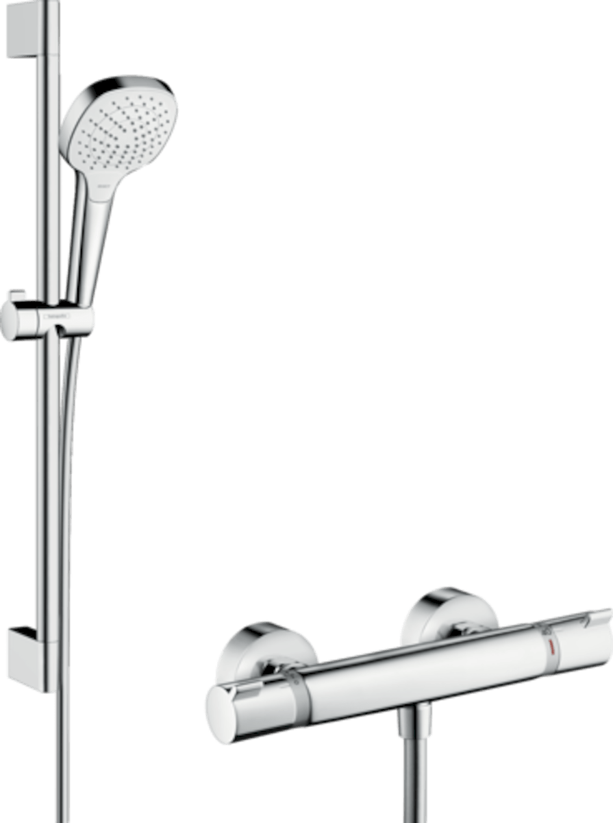 Sprchový systém Hansgrohe Raindance Select E na stěnu s termostatickou baterií bílá/chrom 27081400