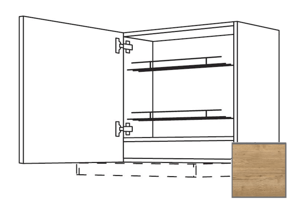 Kuchyňská skříňka horní Naturel Sente24 pro digestoř 60x57,6x35 cm dub sierra 405.WDAF657LN