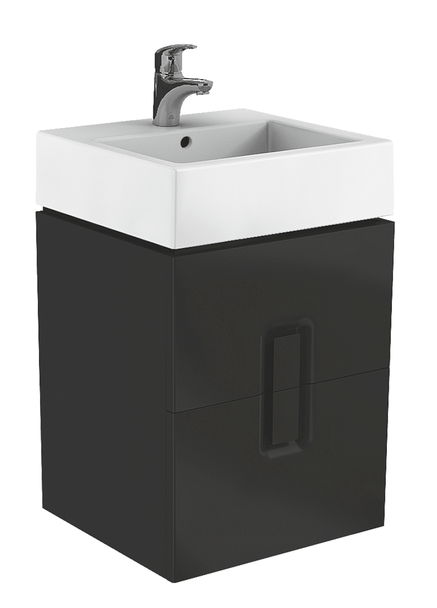 E-shop Koupelnová skříňka pod umyvadlo Kolo Twins 50x46x57 cm černá mat 89491000