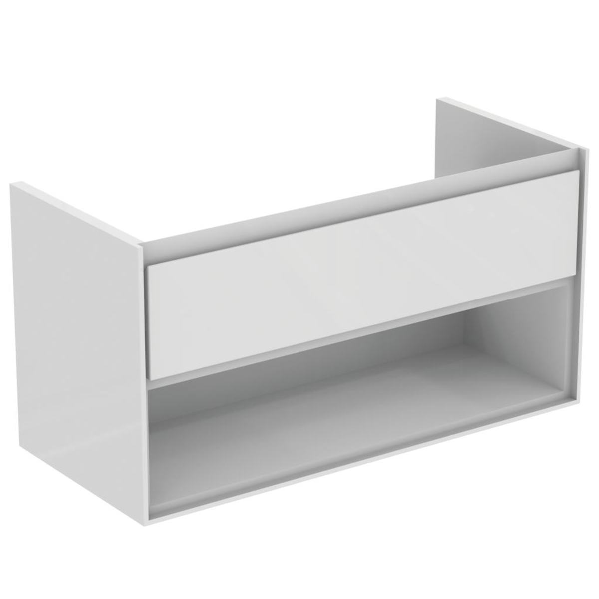E-shop Koupelnová skříňka pod umyvadlo Ideal Standard Connect Air 100x44x51,7 cm šedý dub/bílá mat E0828PS