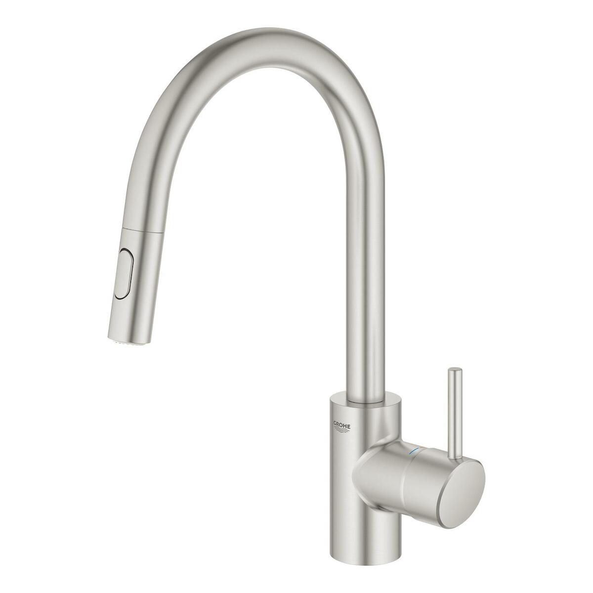 Dřezová baterie Grohe Concetto New s vytahovací sprškou supersteel 31483DC2