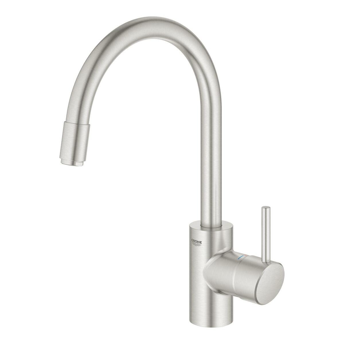 Dřezová baterie Grohe Concetto New s vytahovací sprškou supersteel 32663DC3