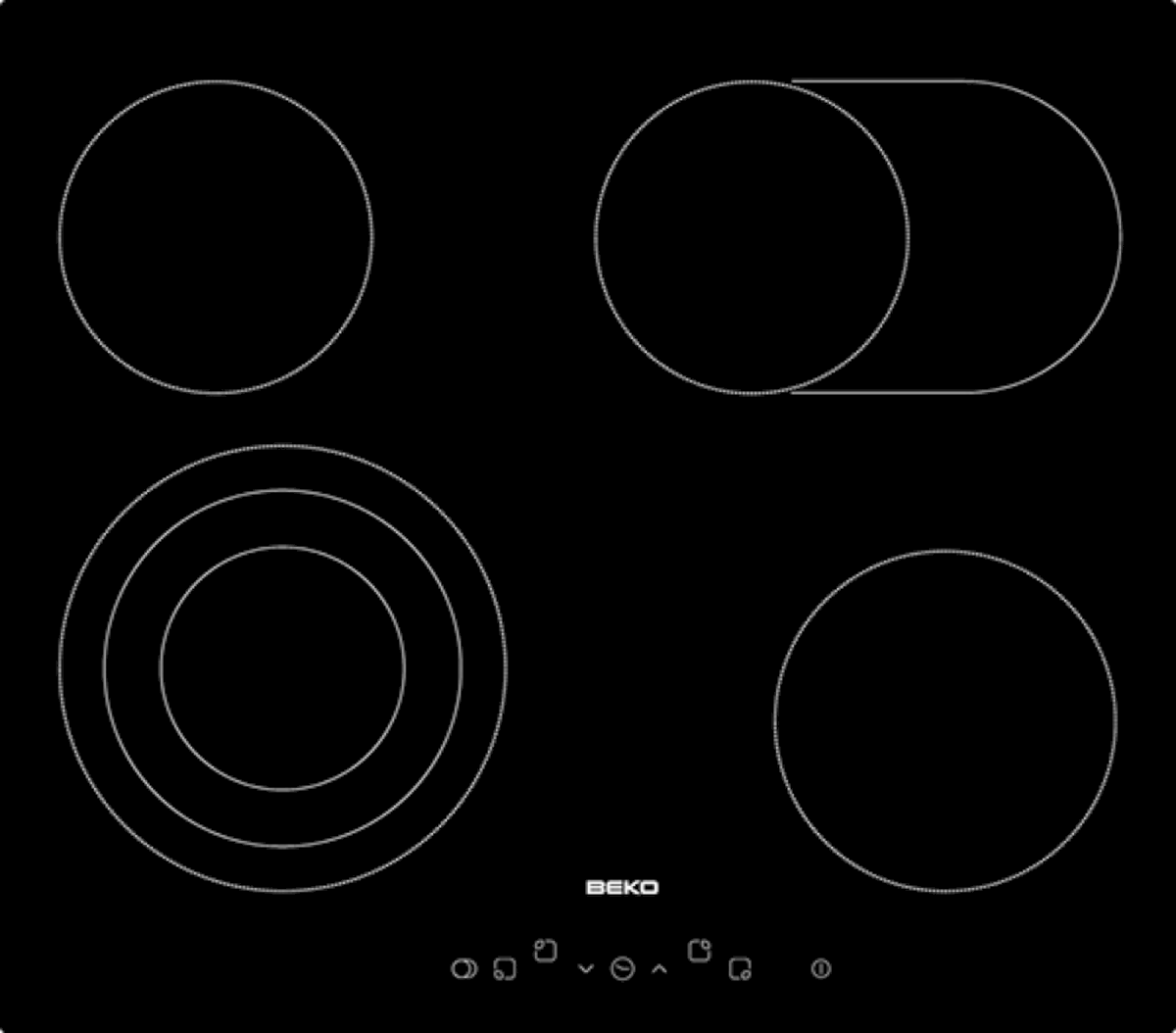Sklokeramická varná deska Beko černá HIC64404T