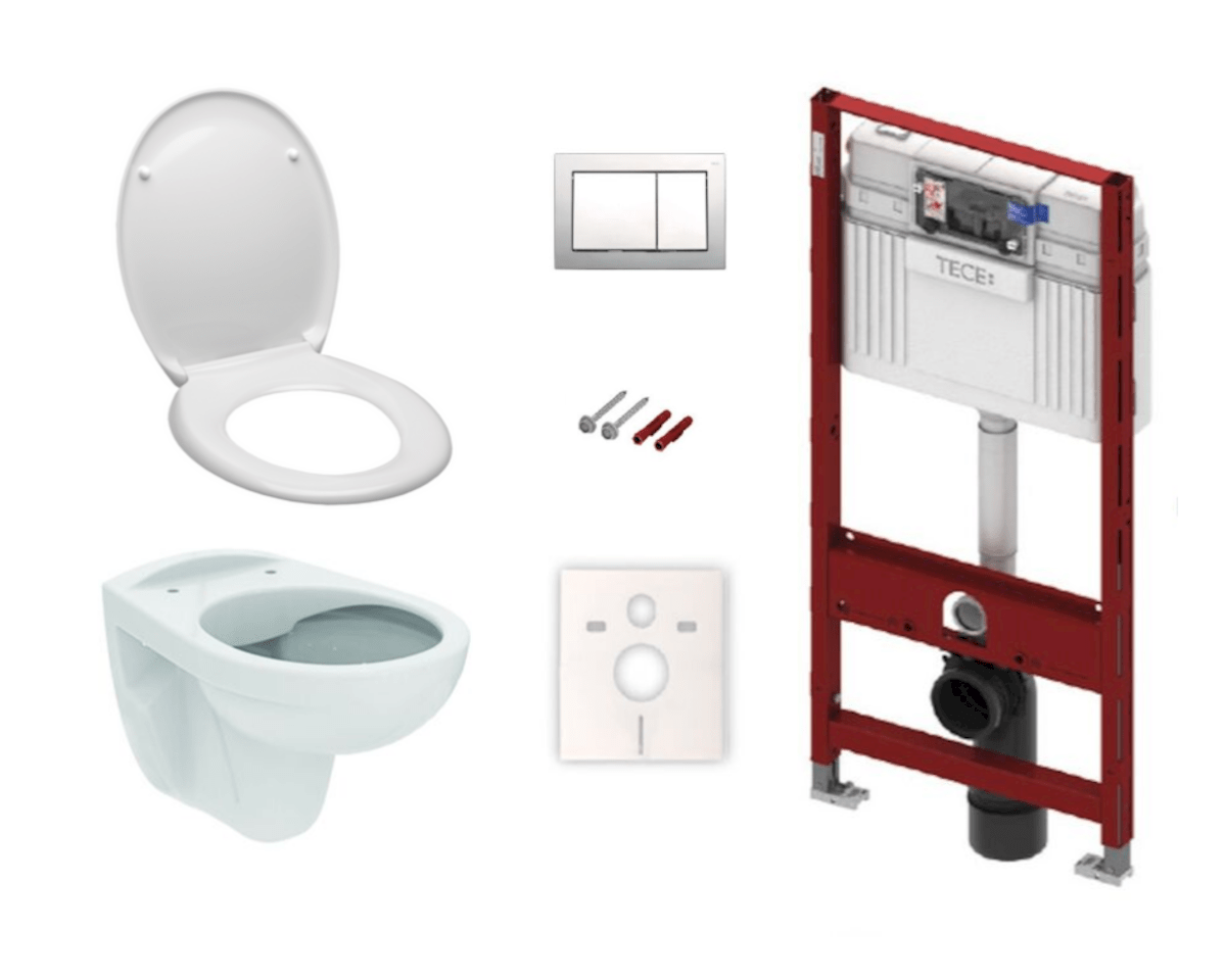 Cenově zvýhodněný závěsný WC set TECE do lehkých stěn / předstěnová montáž+ WC S-Line S-line Pro KMPLSIKOTSCR