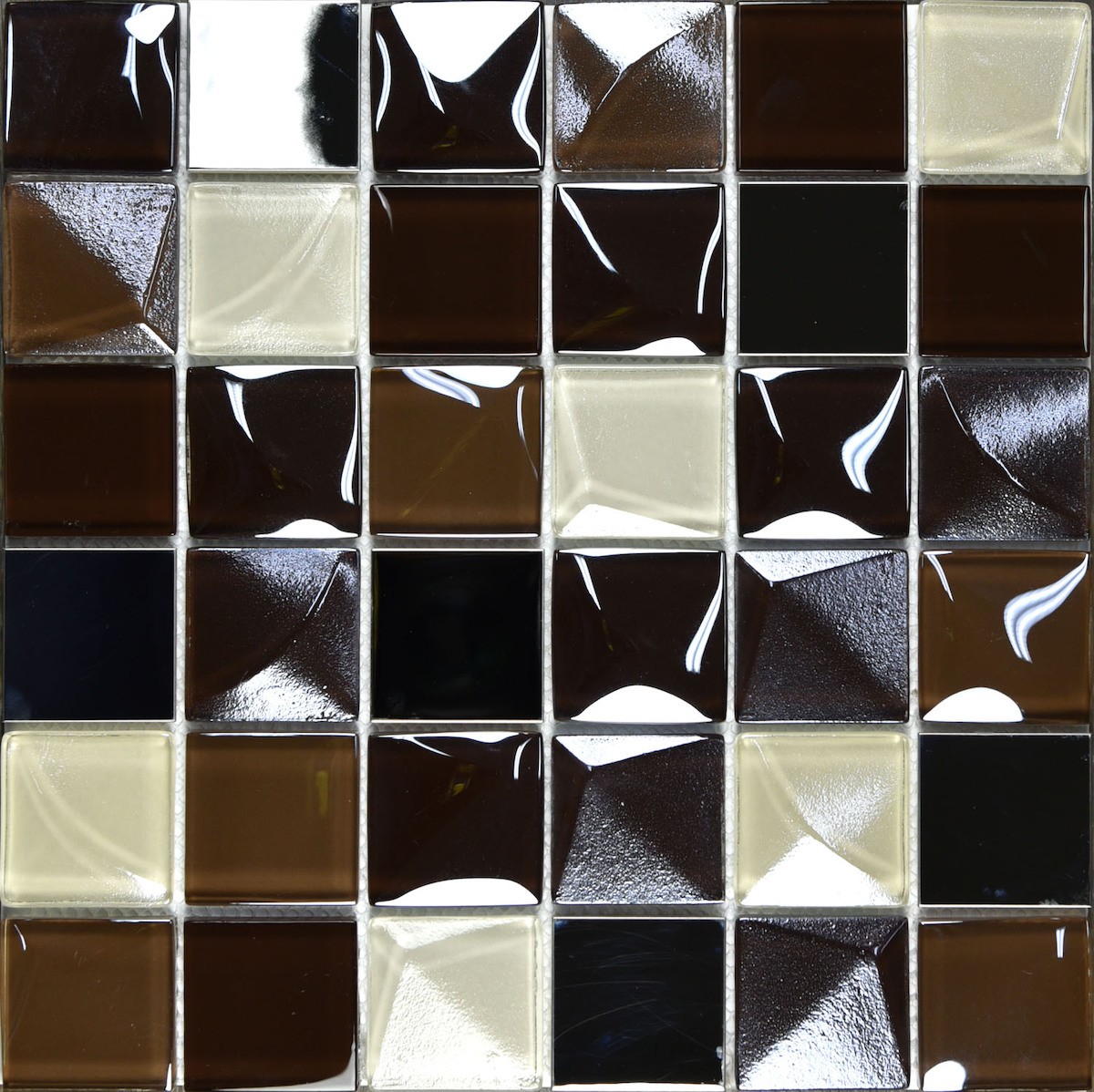 E-shop Skleněná mozaika Mosavit Kubic chocolate 30x30 cm mat / lesk KUBICCHO