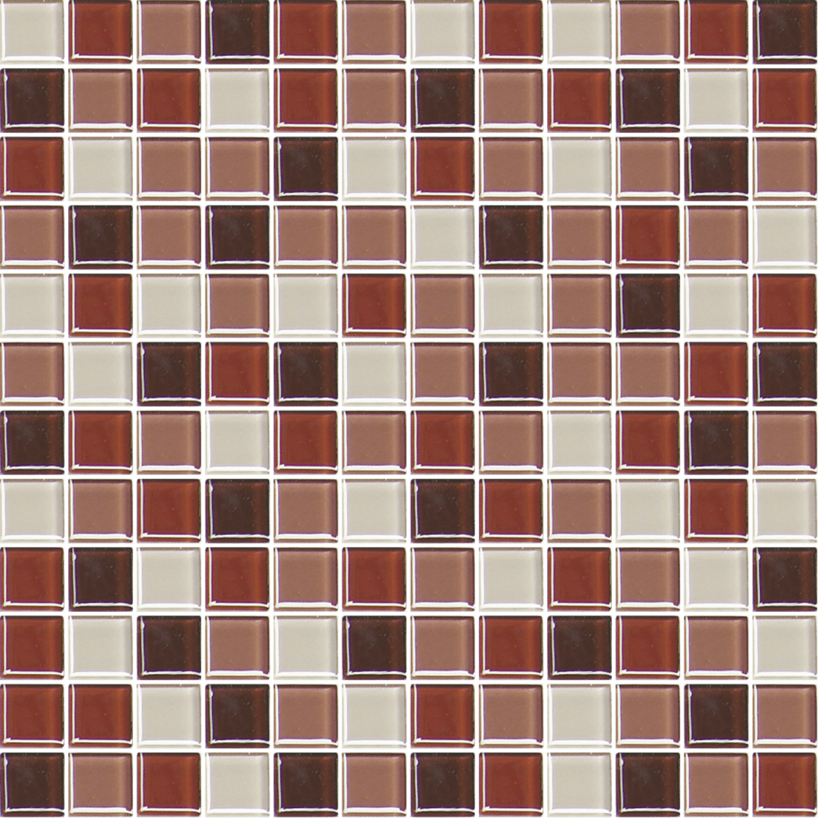 E-shop Skleněná mozaika Premium Mosaic hnědá 30x30 cm lesk MOS25MIX6