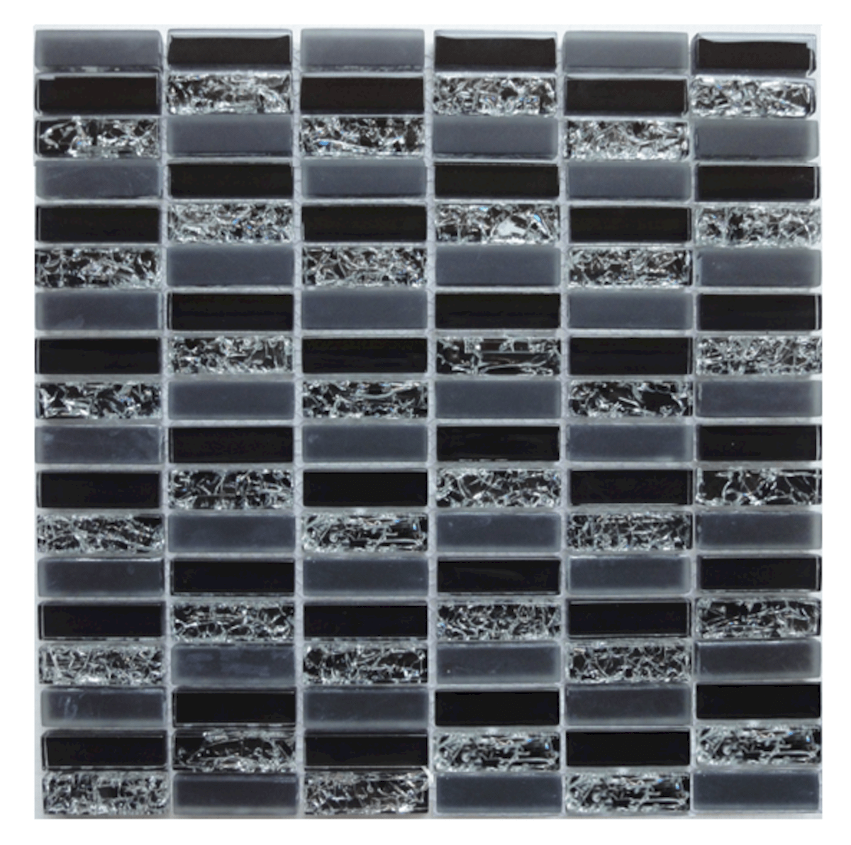 E-shop Skleněná mozaika Premium Mosaic černá 30x30 cm lesk MOS4815CRBK
