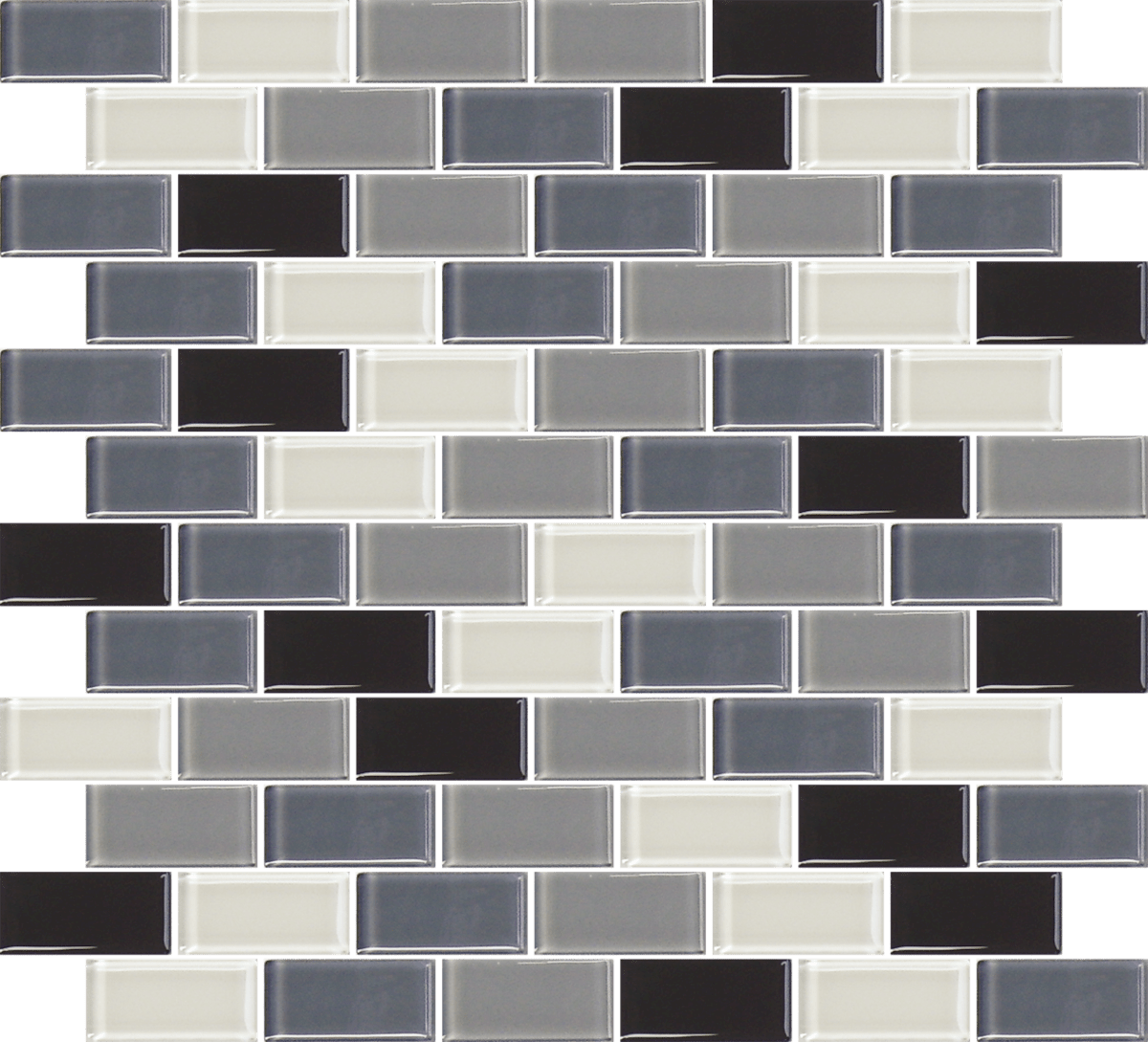 E-shop Skleněná mozaika Premium Mosaic šedá 31x33 cm lesk MOS5025MIX1