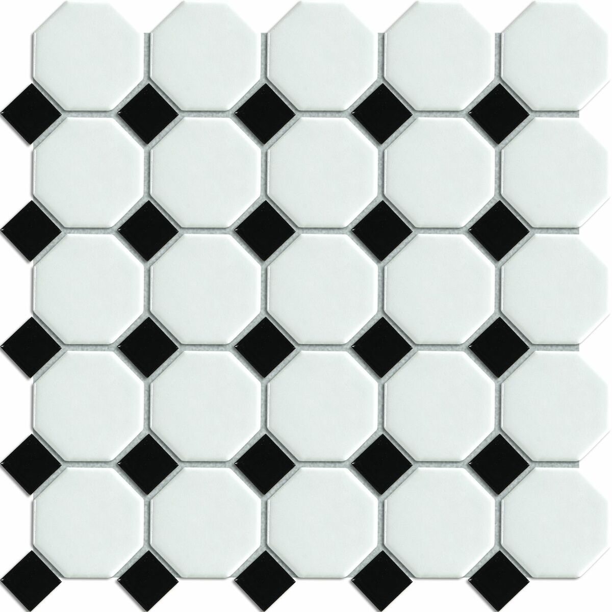 E-shop Keramická mozaika Premium Mosaic mix černá/bílá 30x30 cm mat / lesk MOSOCTAGON