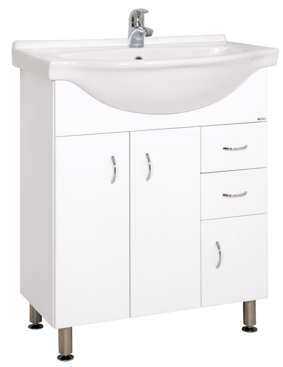 E-shop Koupelnová skříňka s umyvadlem Keramia Pro 70,5x50,5 cm bílá PRO70DV