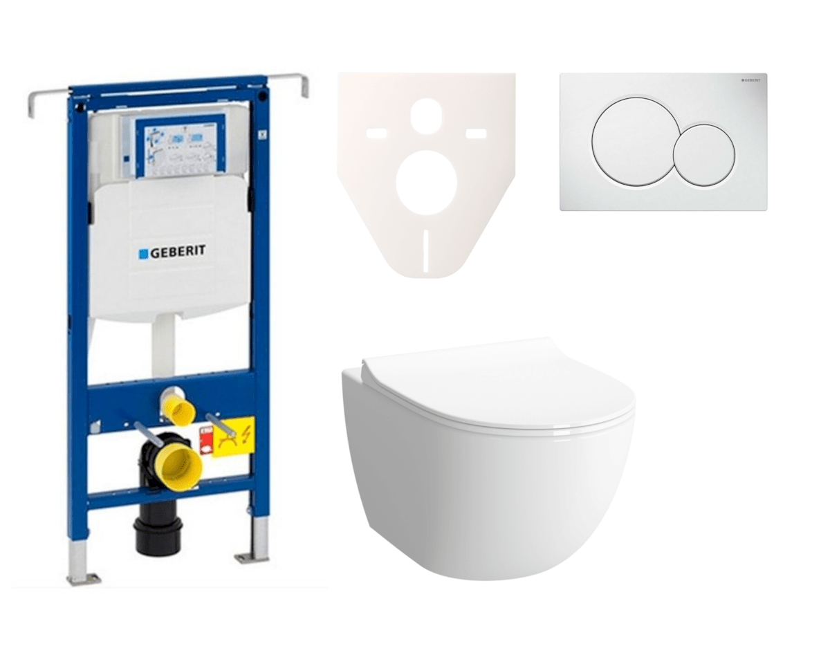Cenově zvýhodněný závěsný WC set Geberit do lehkých stěn / předstěnová montáž+ WC Vitra Vitra Shift SIKOGES4N1