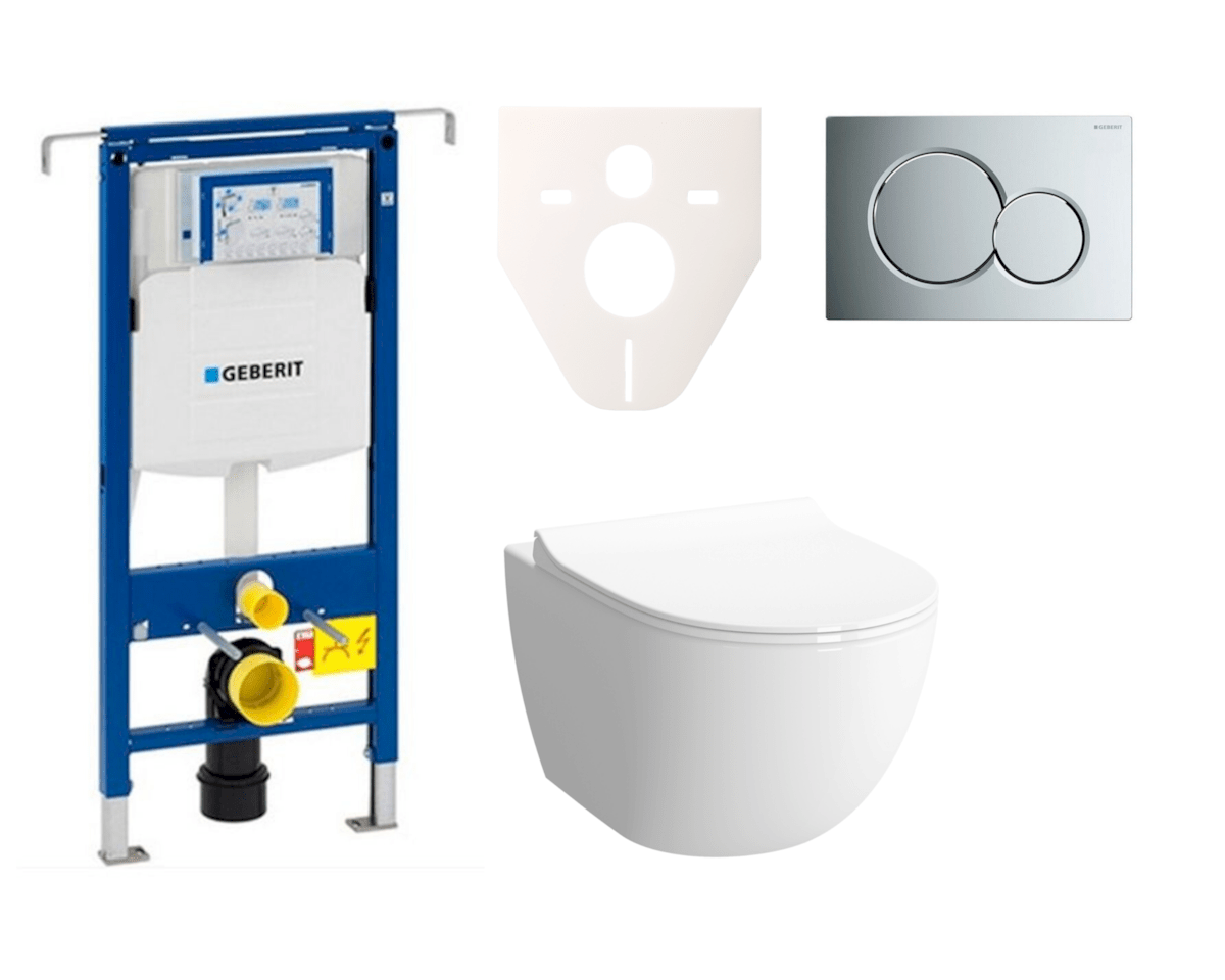 E-shop Cenově zvýhodněný závěsný WC set Geberit do lehkých stěn / předstěnová montáž+ WC VitrA VitrA Shift SIKOGES4N2