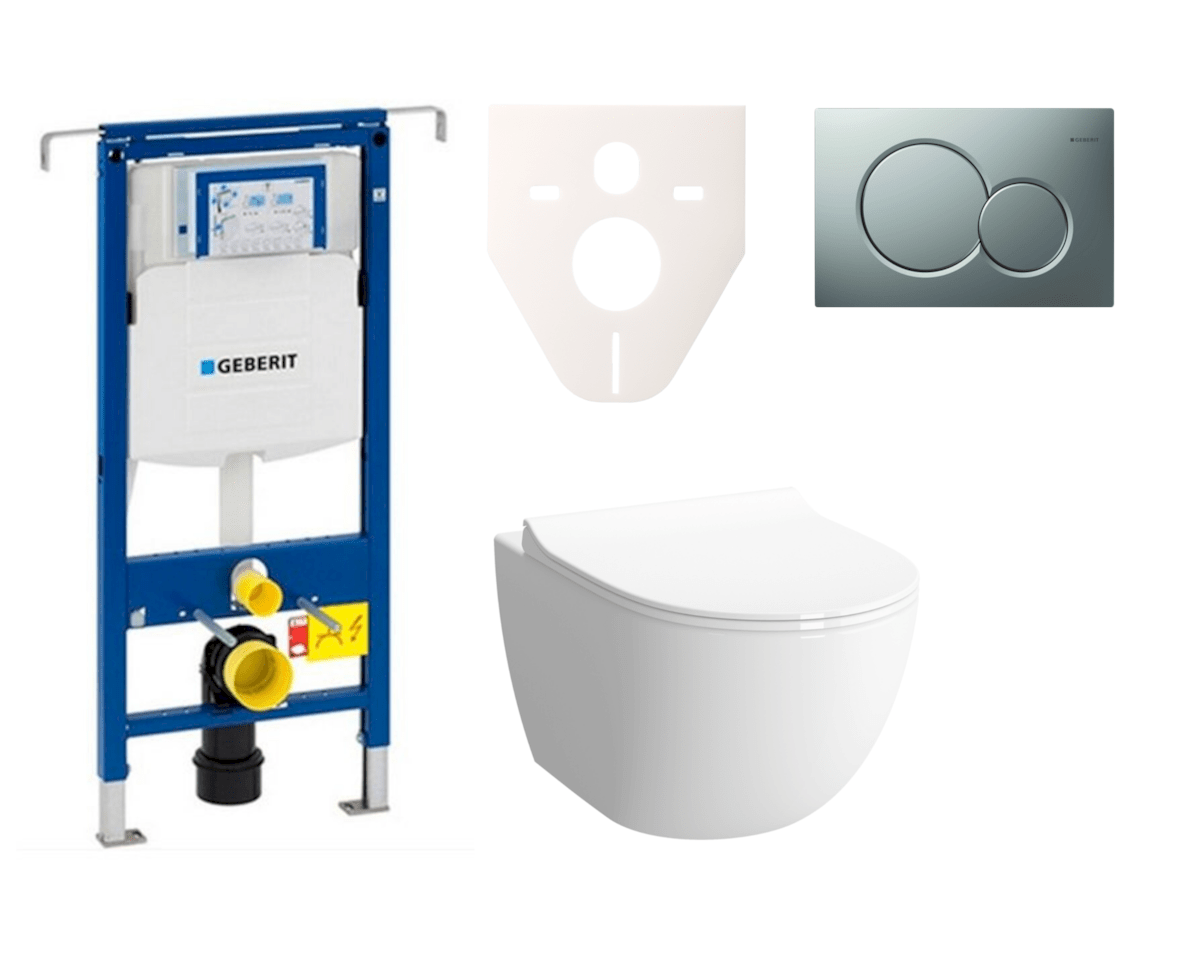 E-shop Cenově zvýhodněný závěsný WC set Geberit do lehkých stěn / předstěnová montáž+ WC VitrA VitrA Shift SIKOGES4N3
