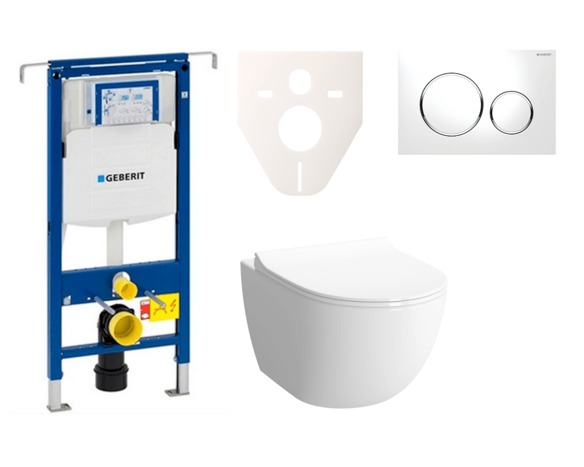 E-shop Cenově zvýhodněný závěsný WC set Geberit do lehkých stěn / předstěnová montáž+ WC VitrA VitrA Shift SIKOGES4N4