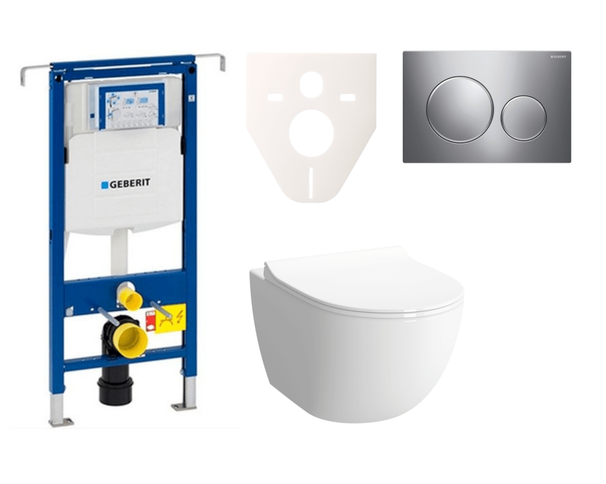 E-shop Cenově zvýhodněný závěsný WC set Geberit do lehkých stěn / předstěnová montáž+ WC VitrA VitrA Shift SIKOGES4N41