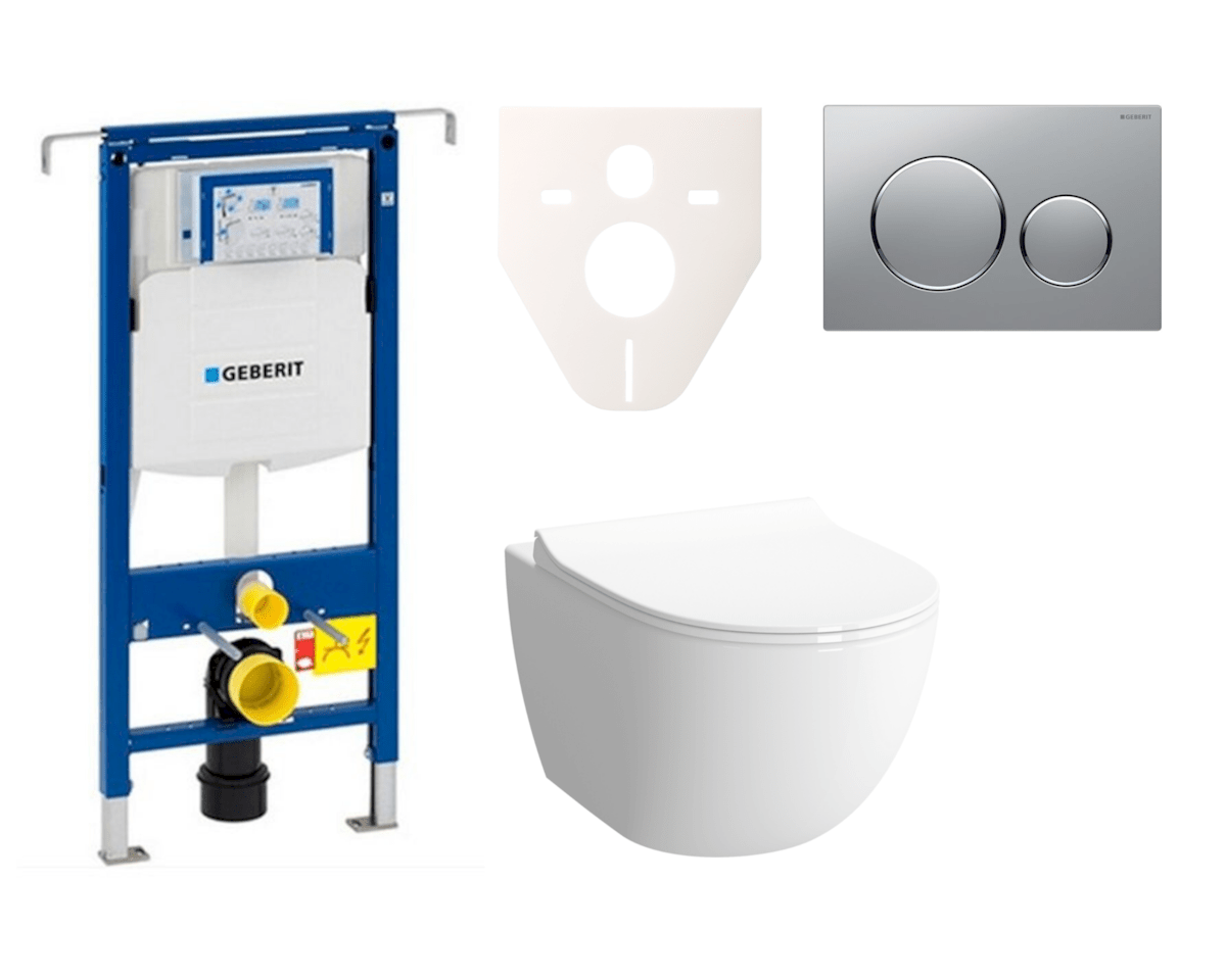 E-shop Cenově zvýhodněný závěsný WC set Geberit do lehkých stěn / předstěnová montáž+ WC VitrA VitrA Shift SIKOGES4N42