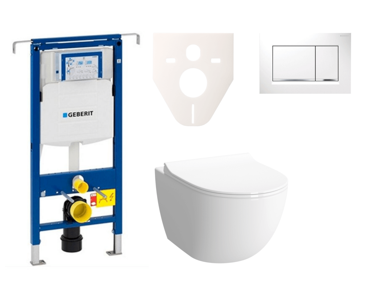E-shop Cenově zvýhodněný závěsný WC set Geberit do lehkých stěn / předstěnová montáž+ WC VitrA VitrA Shift SIKOGES4N5