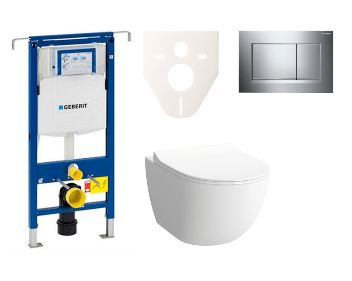 E-shop Cenově zvýhodněný závěsný WC set Geberit do lehkých stěn / předstěnová montáž+ WC VitrA VitrA Shift SIKOGES4N6