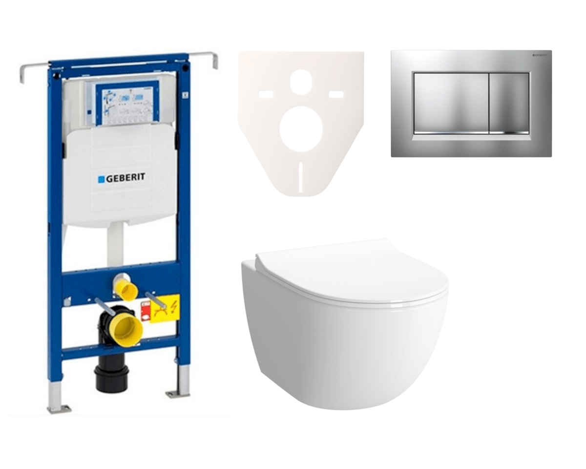 E-shop Cenově zvýhodněný závěsný WC set Geberit do lehkých stěn / předstěnová montáž+ WC VitrA VitrA Shift SIKOGES4N7