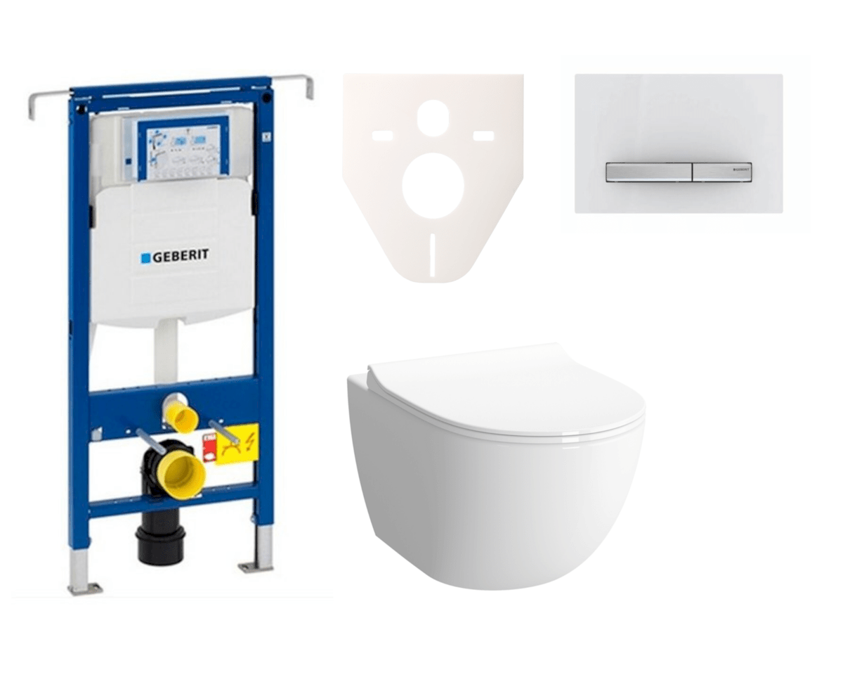 E-shop Cenově zvýhodněný závěsný WC set Geberit do lehkých stěn / předstěnová montáž+ WC VitrA VitrA Shift SIKOGES4N8