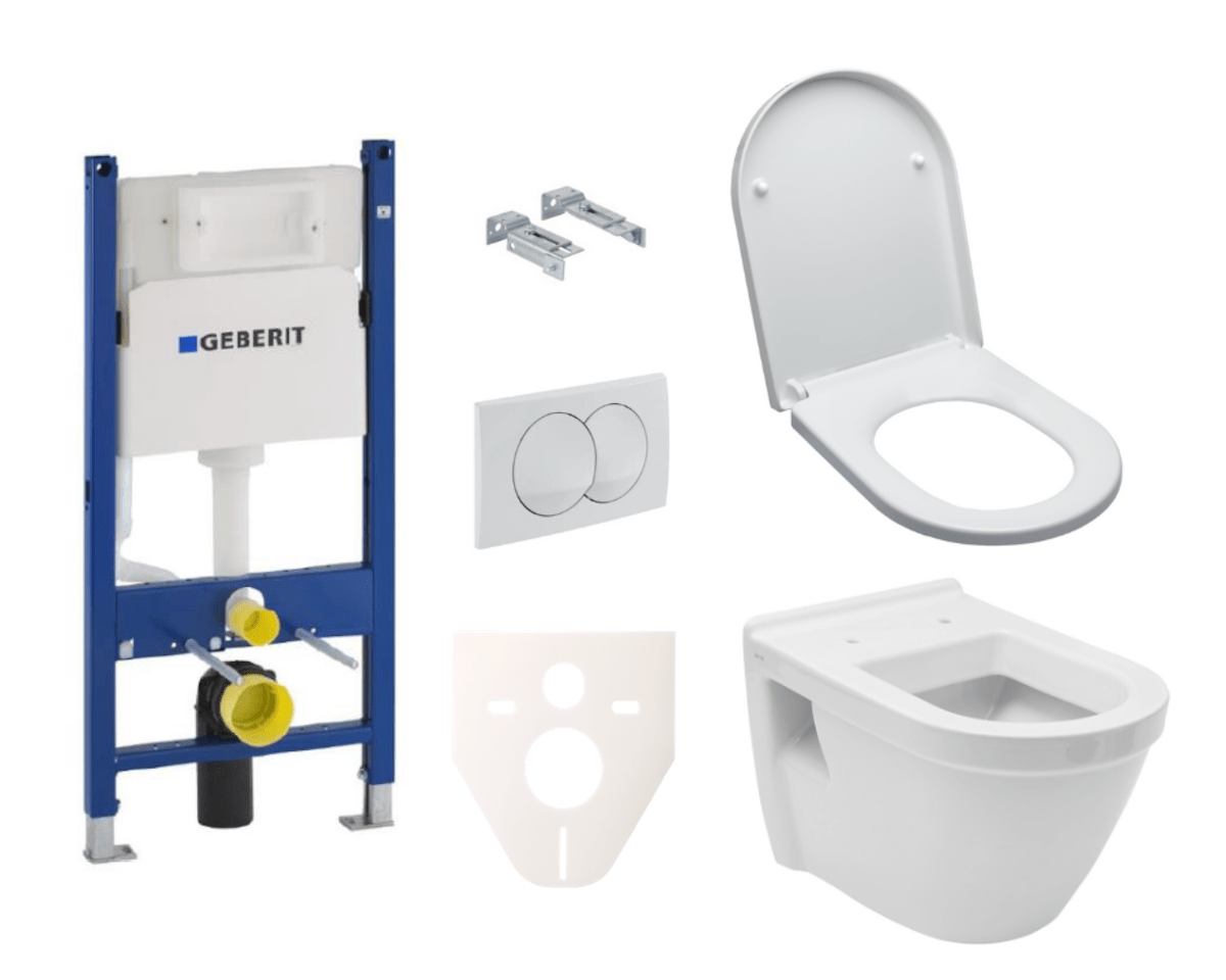 Závěsný set WC VitrA Integra vč. sedátka + modul Geberit Duofix s tlačítkem Delta 20 bílé SIKOGES5V0