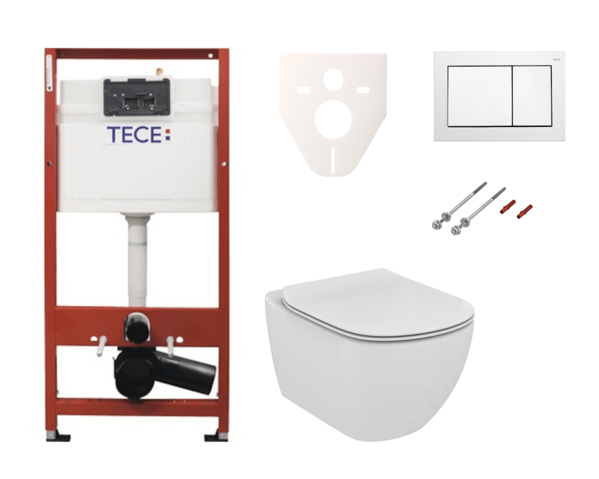 E-shop Cenově zvýhodněný závěsný WC set TECE do lehkých stěn / předstěnová montáž+ WC Ideal Standard Tesi SIKOTSF0