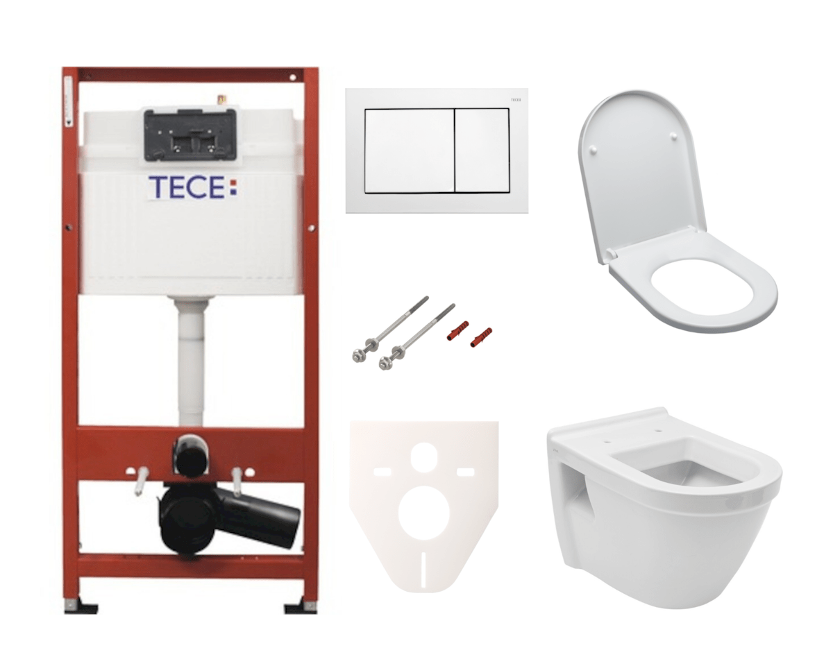 E-shop Cenově zvýhodněný závěsný WC set TECE do lehkých stěn / předstěnová montáž+ WC Vitra Integra vč. sedátka SIKOTSV0