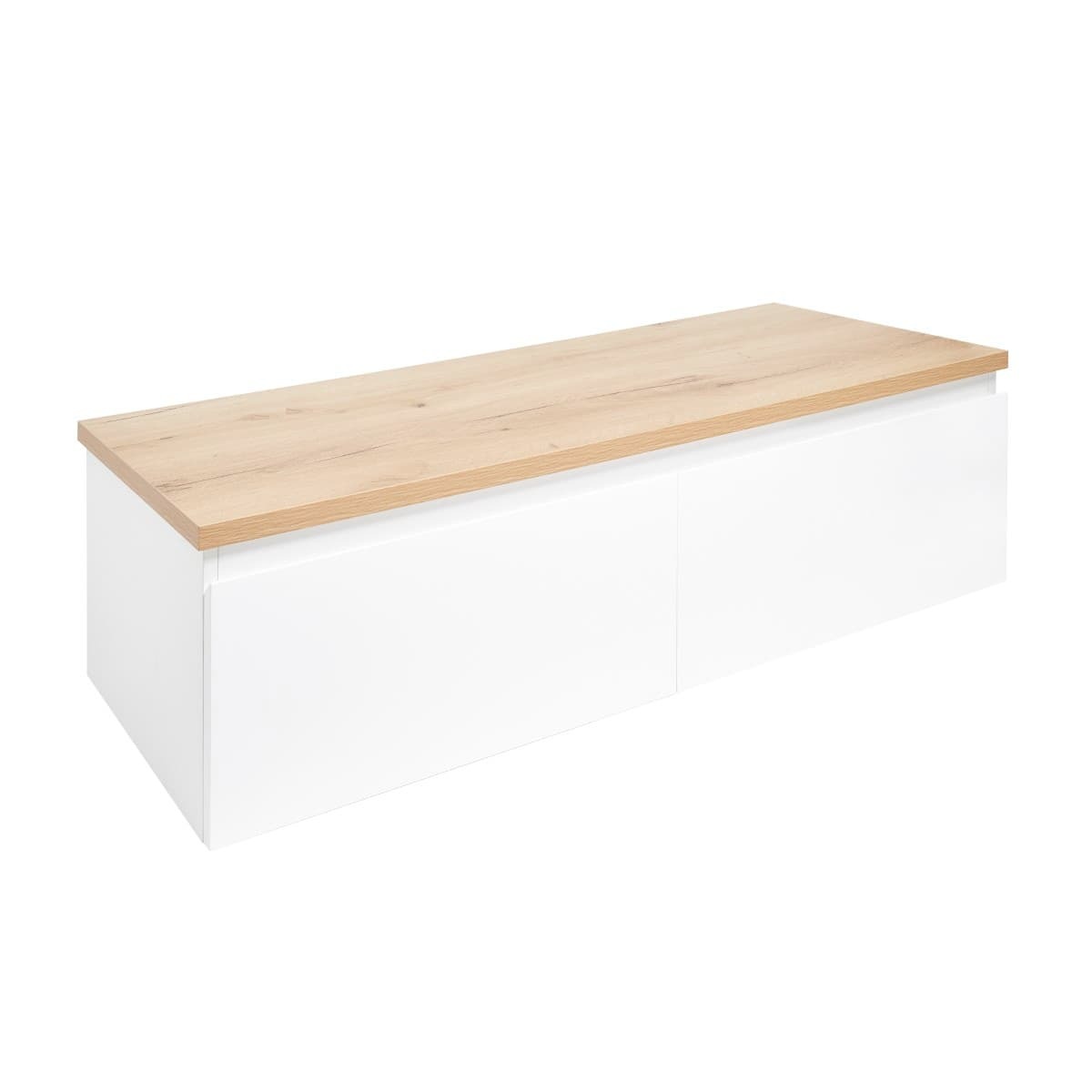 Koupelnová skříňka s krycí deskou SAT B-WAY 119x30x45 cm bílá lesk BWAY120WDOAK